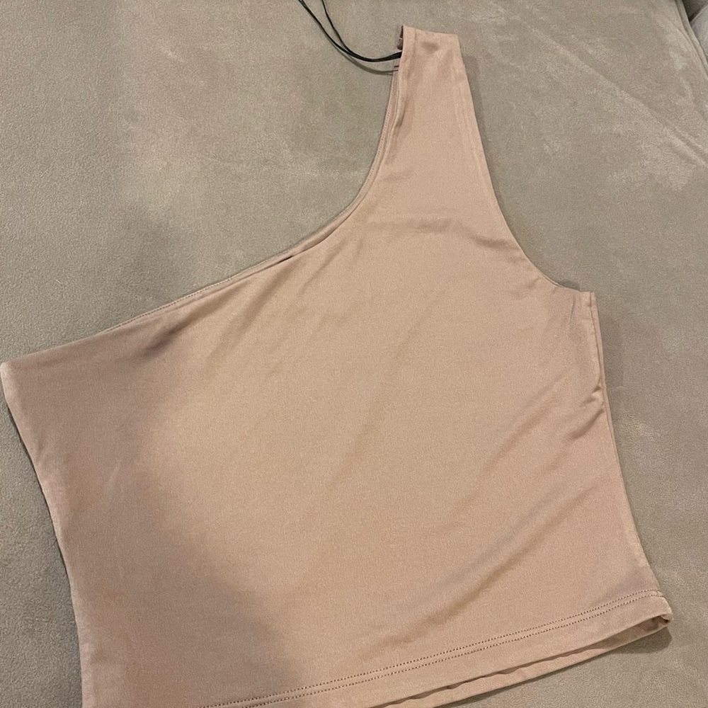 Love Tree Tan Asymmetrical Sleeveless Tank Top